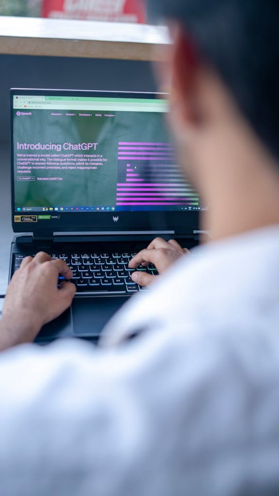 pexels photo 16544949 Focused shot of a man using ChatGPT on laptop. Ideal for tech-related content.